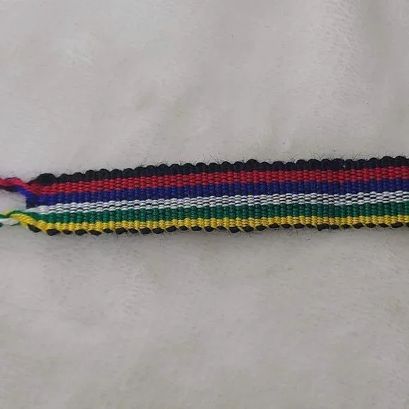 Hand Woven Braided Friendship Bracelet Black Red Blue White Green Yellow - Picture 9 of 12